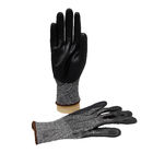 Black 18 Knitted Safety Work Glove Level 3 Cut Resistant Rubber Palm Coated Gloves